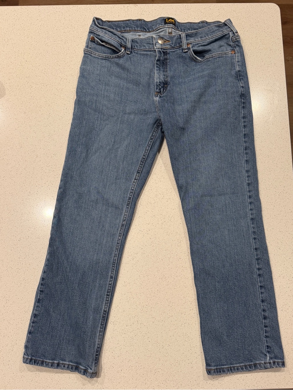 Lee Straight-Leg Jeans in Medium Blue Wash